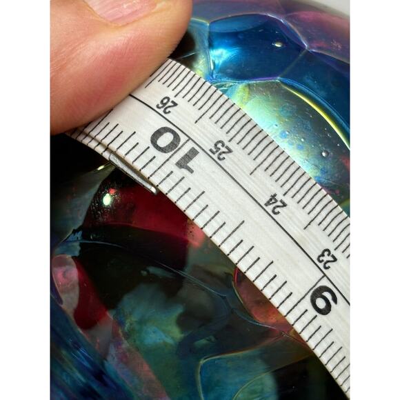 Glass Ornament Glass Hand Blown Friendship Ball Large 4" iridescent Colors - Picture 5 of 5